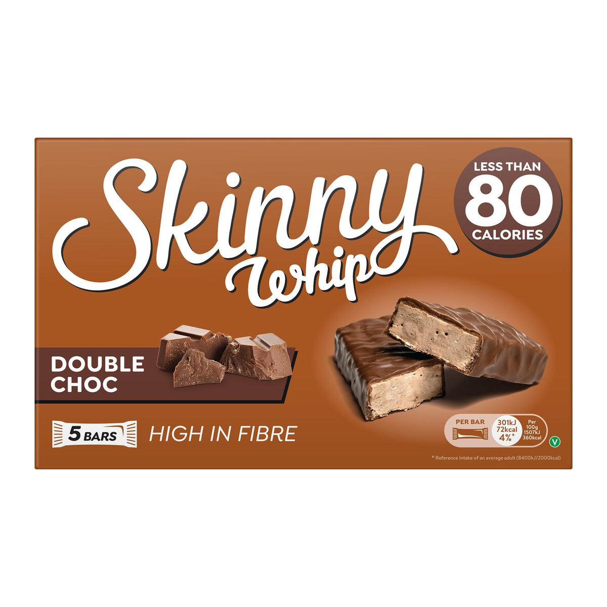 Skinny Whip Bar 20g 5 Pack - Double Choc