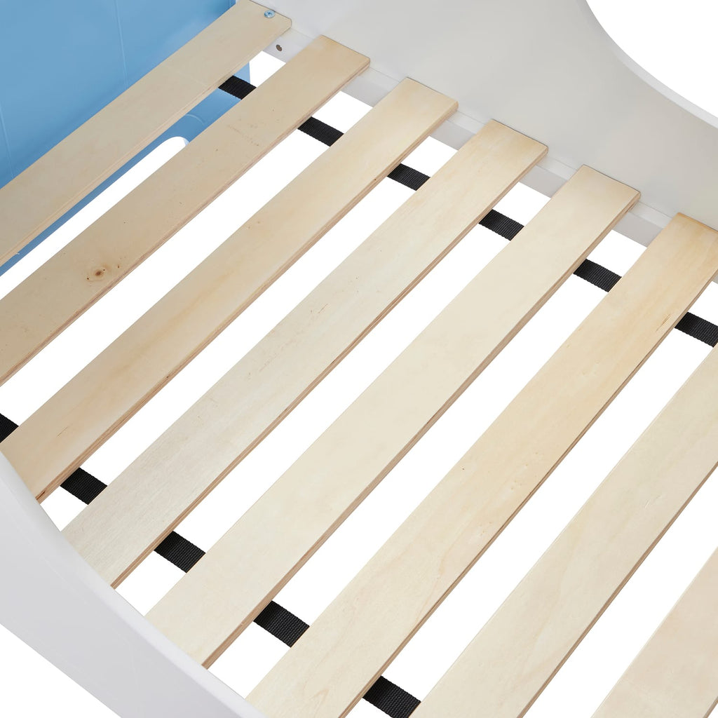 Liberty House Toys Two Tone Toddler Bed and 9 Bin Storage Unit Set - White & Blue, product image 12