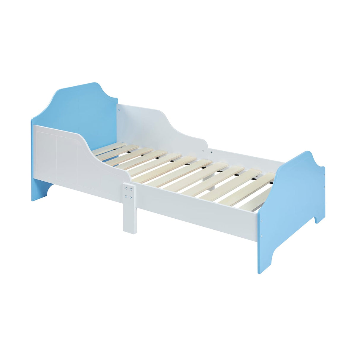 Liberty House Toys Two Tone Toddler Bed and 9 Bin Storage Unit Set - White & Blue, product image 9