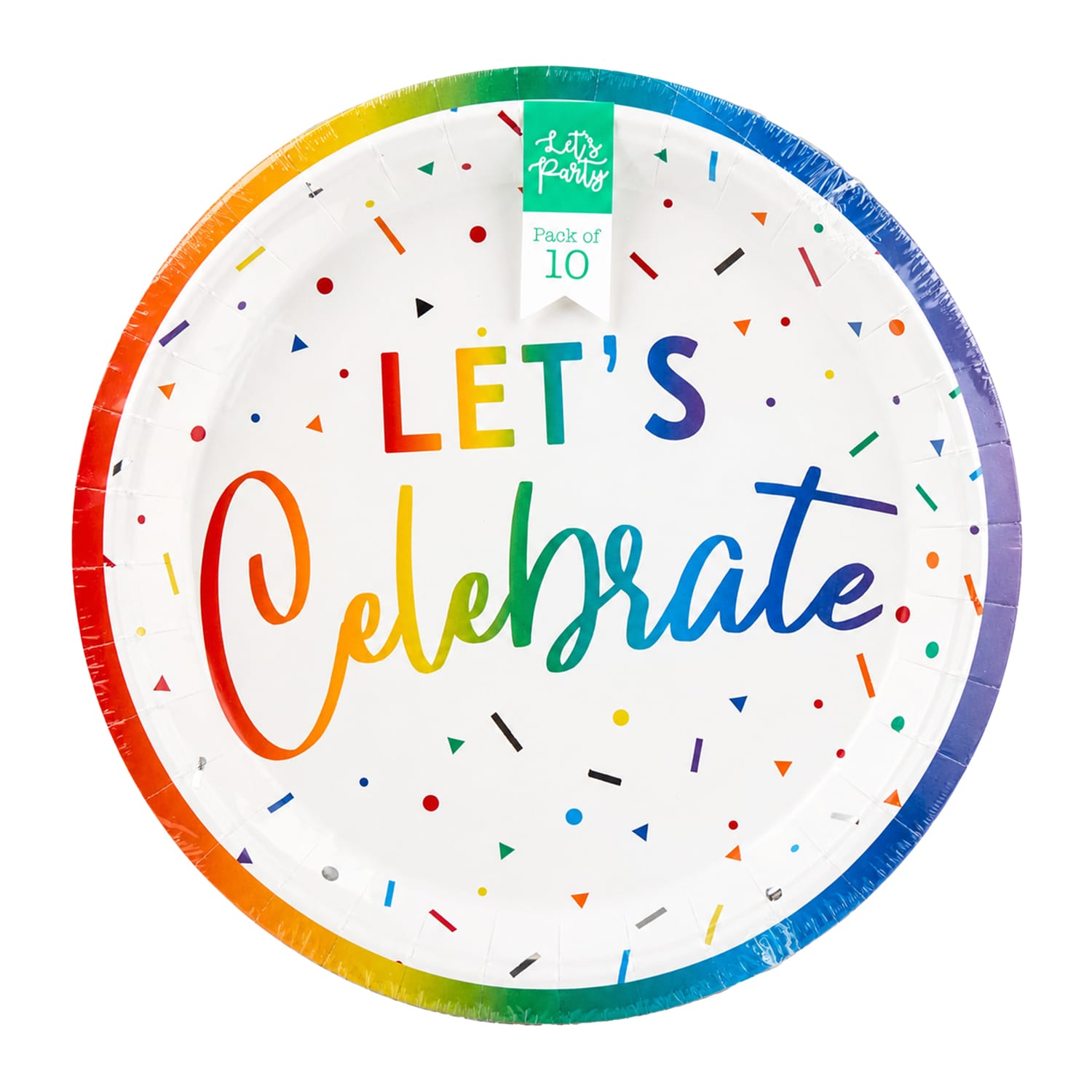 Let's Party Confetti Paper Plates 10 Pack