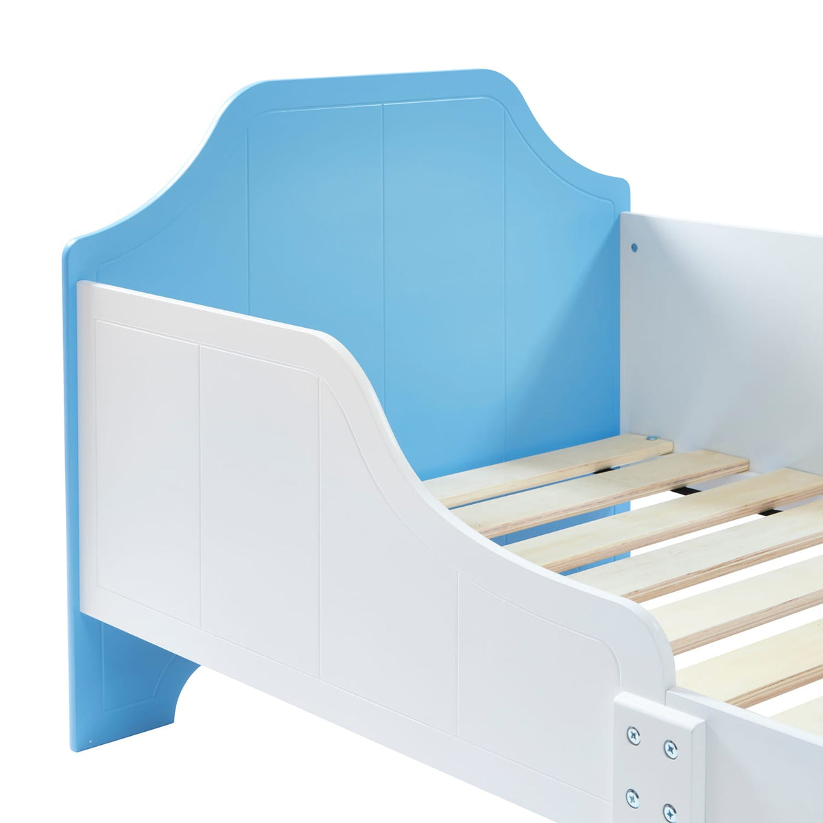 Liberty House Toys Two Tone Toddler Bed and 9 Bin Storage Unit Set - White & Blue, product image 11