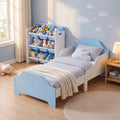 Liberty House Toys Two Tone Toddler Bed and 9 Bin Storage Unit Set - White & Blue
