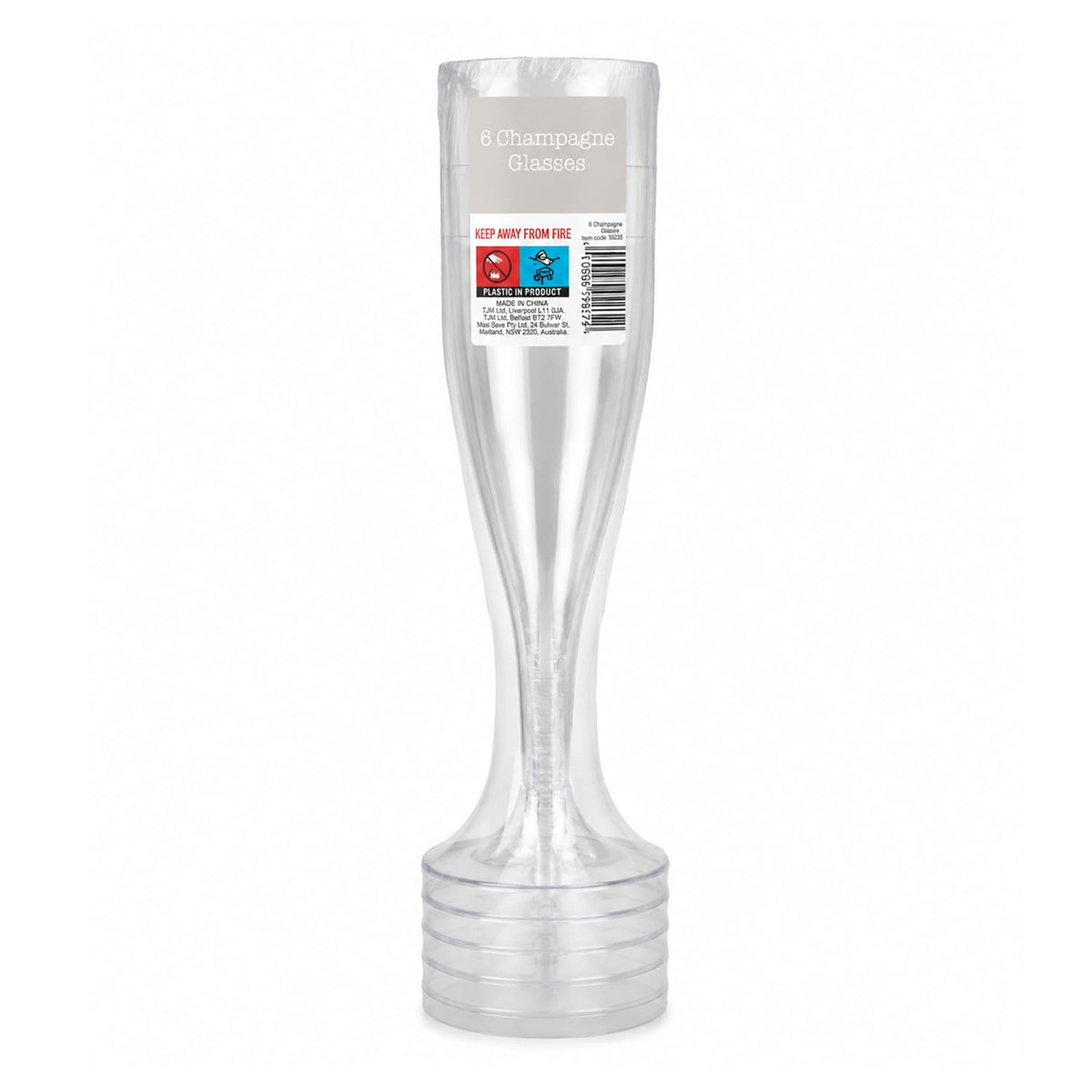6 Plastic Champagne Glasses