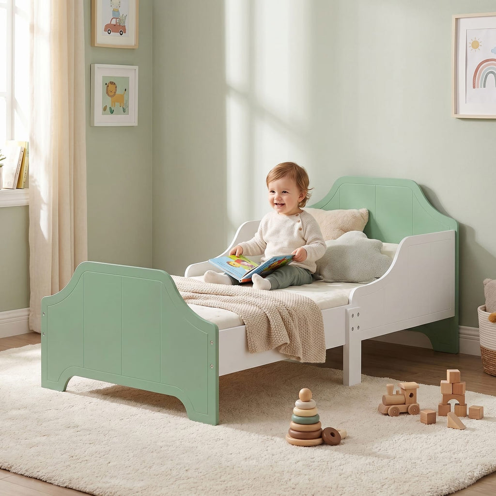 Liberty House Toys Two Tone Bed & 9 Bin Storage Set - White & Green, product image 7