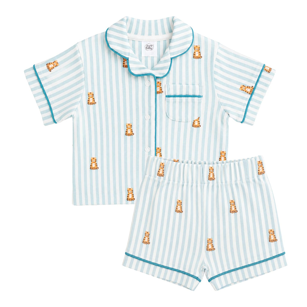 Pure Baby Blue Stripe Tiger Pyjamas